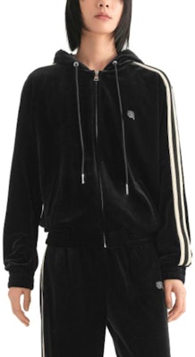 (W) KARL LAGERFELD 條紋拉鍊連帽外套 女士黑色 236L1599 Details for (W) KARL LAGERFELD 條紋拉鍊連帽外套 女士黑色 236L1599