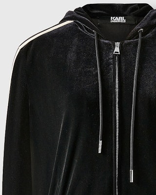 (W) KARL LAGERFELD 條紋拉鍊連帽外套 女士黑色 236L1599 Sizing (W) KARL LAGERFELD 條紋拉鍊連帽外套 女士黑色 236L1599