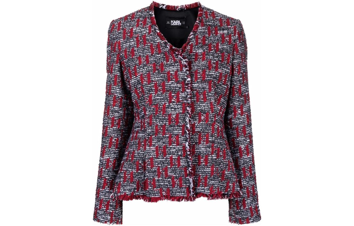 (Women) Karl Lagerfeld V-Neck Slim Fit Long Sleeve Jacket - Multi-color 216W1401911