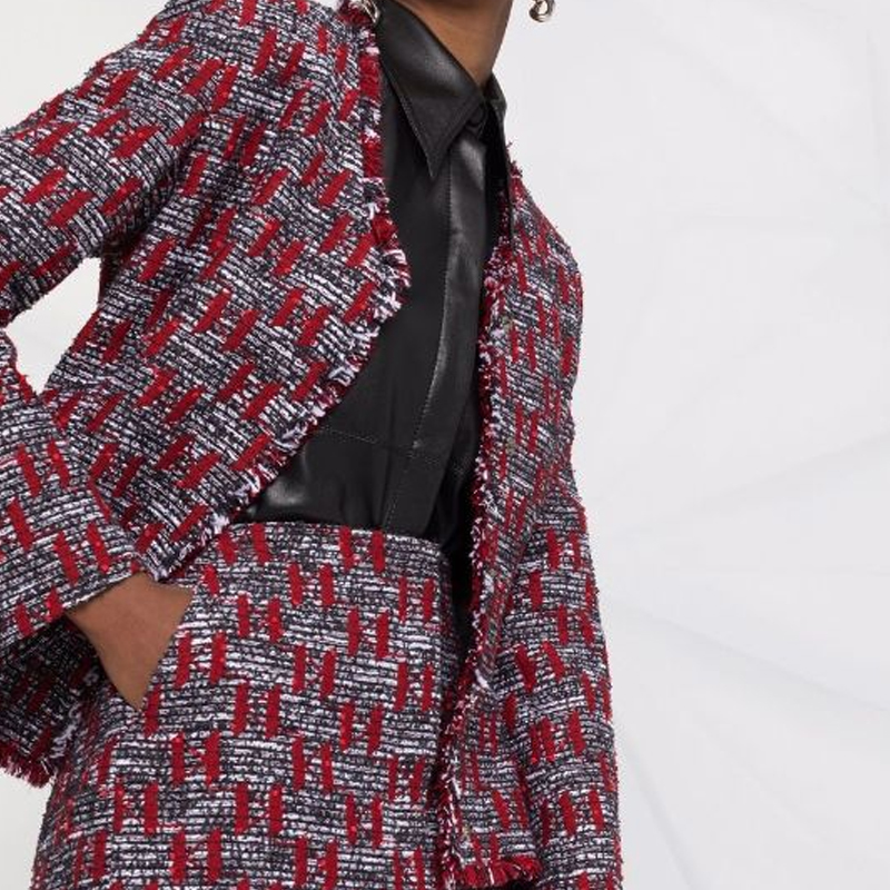 Details for (W) 卡尔拉格斐V领修身长袖夹克 - 多色 216W1401911