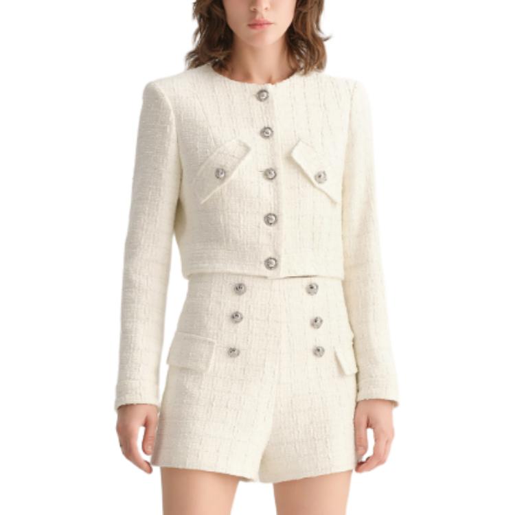 Lookbook (W) Karl Lagerfeld 白色粗花呢單排扣長袖外套 E36W1528