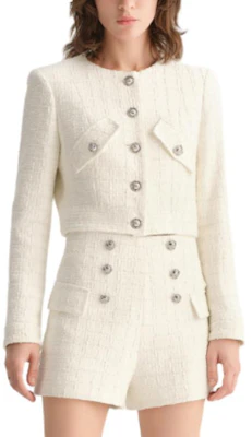 (W) Karl Lagerfeld 白色粗花呢單排扣長袖外套 E36W1528 Lookbook (W) Karl Lagerfeld 白色粗花呢單排扣長袖外套 E36W1528