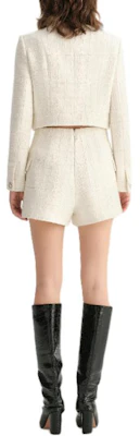 (W) Karl Lagerfeld 白色粗花呢單排扣長袖外套 E36W1528 Purchase (W) Karl Lagerfeld 白色粗花呢單排扣長袖外套 E36W1528