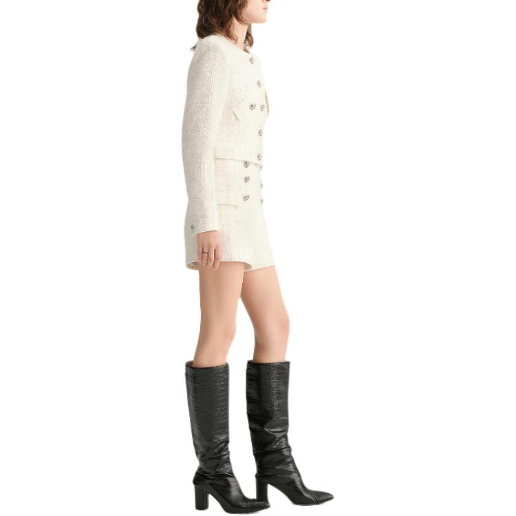 Details for (W) Karl Lagerfeld 白色粗花呢單排扣長袖外套 E36W1528