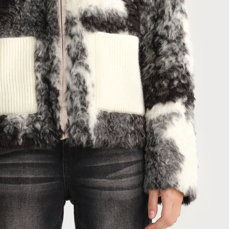 Cheap (Women) KARL LAGERFELD Women’s Colorblock Zipper Fleece Jacket Multicolor. 236L1983