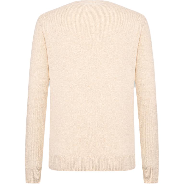 Lookbook (Women) KARL LAGERFELD Women’s SS24 Beige Cashmere Sweater Long Sleeve Logo Crewneck. E41W2059