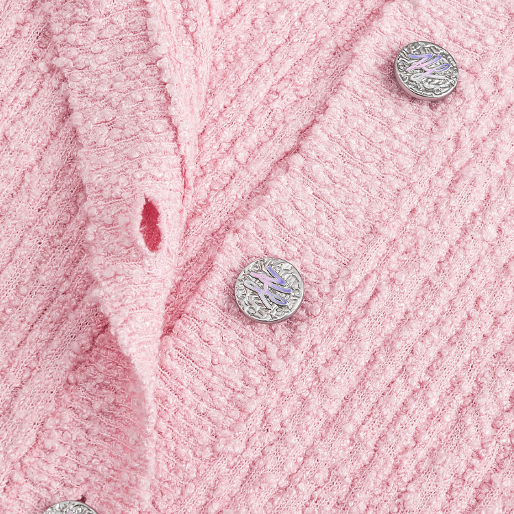 Purchase (Women) KARL LAGERFELD Women’s SS24 Colorblock Pink Knit Cardigan for Daily Wear. 241L2046