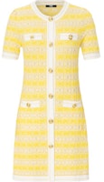 (Women) KARL LAGERFELD Women’s Yellow Short-Sleeve Color-Trim Buttoned Dress SS24. E41W1308 (Women) KARL LAGERFELD Women’s Yellow Short-Sleeve Color-Trim Buttoned Dress SS24. E41W1308