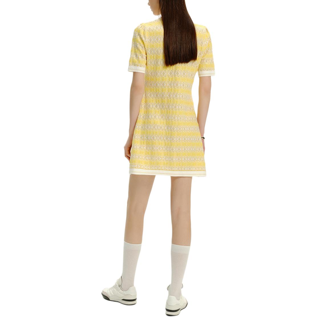 Purchase (W) KARL LAGERFELD 女裝黃色短袖撞色鈕扣連衣裙 SS24 E41W1308