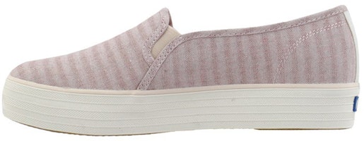 (Women) Keds Canvas 'Pink Grey Stripe' WF62084 (Women) Keds Canvas 'Pink Grey Stripe' WF62084