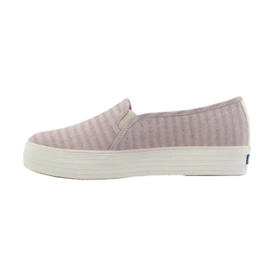 (W) Keds Canvas 'Pink Grey Stripe'