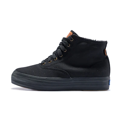 (W) Keds Canvas Sneaker with Fleece Lining 'Black'