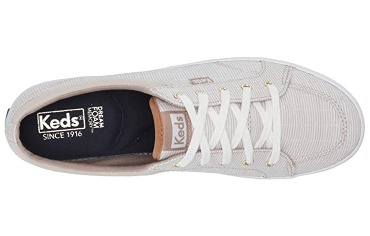 Shop (Women) Keds Center Ticking Stripe 'White Brown' WF63383