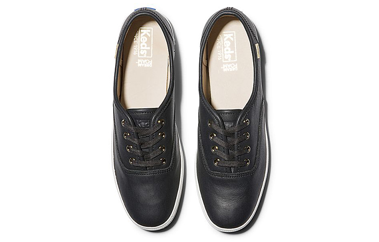 (W) Keds Champion Luxe Leather 'Black' 圖 2