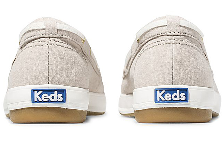 Lookbook Keds Charter 藍格紋 帆布懶人鞋 女款 淺棕