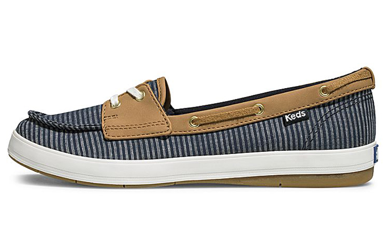 (Women) Keds Charter Stripe 'Deep Blue Slip-On' WF61903