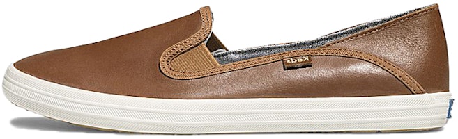 (Women) Keds Crashback Leather 'Brown Slip-On' WH57259 (Women) Keds Crashback Leather 'Brown Slip-On' WH57259