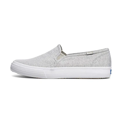 (W) Keds Double Decker 'Heathered Light Grey Slip-On'