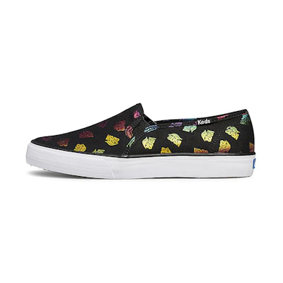 (W) Keds Double Decker Canvas 'Tossed Wave Black'