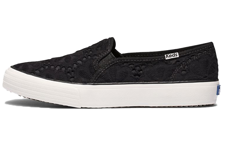 (W) Keds Double Decker Eyelet 'Black Slip-On'