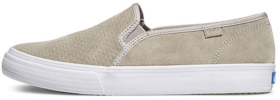(Women) Keds Double Decker Perf Suede 'Grey Slip-On' WH62525 (Women) Keds Double Decker Perf Suede 'Grey Slip-On' WH62525