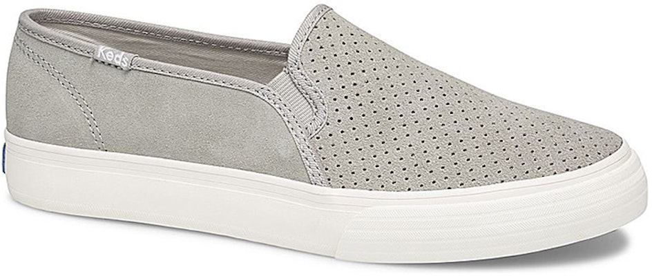 (Women) Keds Double Decker Perf Suede 'Grey Slip-On' WH60960 Order (Women) Keds Double Decker Perf Suede 'Grey Slip-On' WH60960