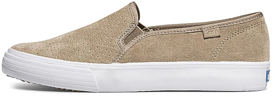 (Women) Keds Double Decker Perf Suede 'Light Brown Slip-On' WH62524 (Women) Keds Double Decker Perf Suede 'Light Brown Slip-On' WH62524