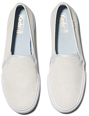 (Women) Keds Double Decker Perf Suede 'Light Grey Slip-On' WH62521 Order (Women) Keds Double Decker Perf Suede 'Light Grey Slip-On' WH62521