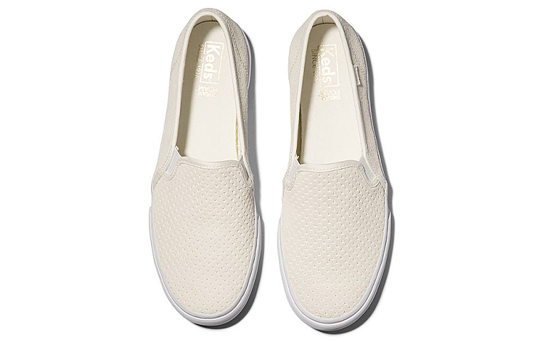 Order Keds 雙層厚底麂皮穿洞 女款米白色便鞋