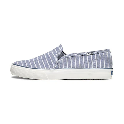 (W) Keds Double Decker Slip-On 'Breton Stripe Blue'