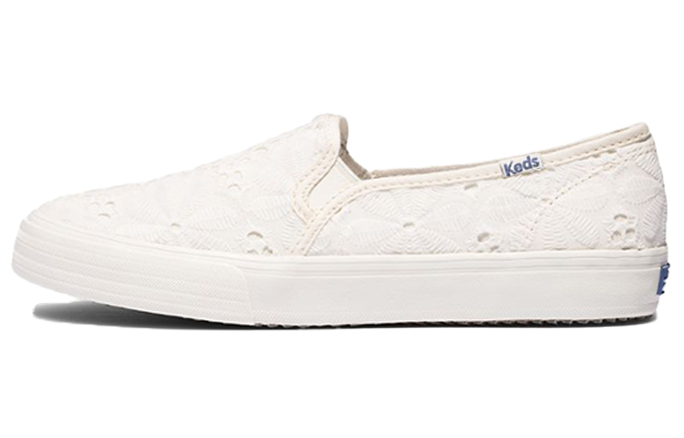 (Women) Keds Double Decker Slip-On 'Eyelet White' WF65001
