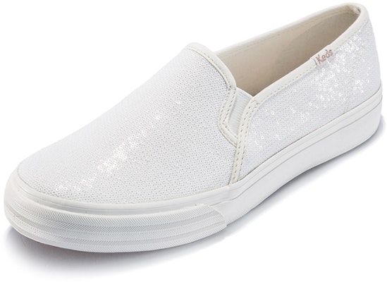 (W) Keds Double Decker Slip-On 'Mini Lentejuelas Blancas' WF59588 Order (W) Keds Double Decker Slip-On 'Mini Lentejuelas Blancas' WF59588