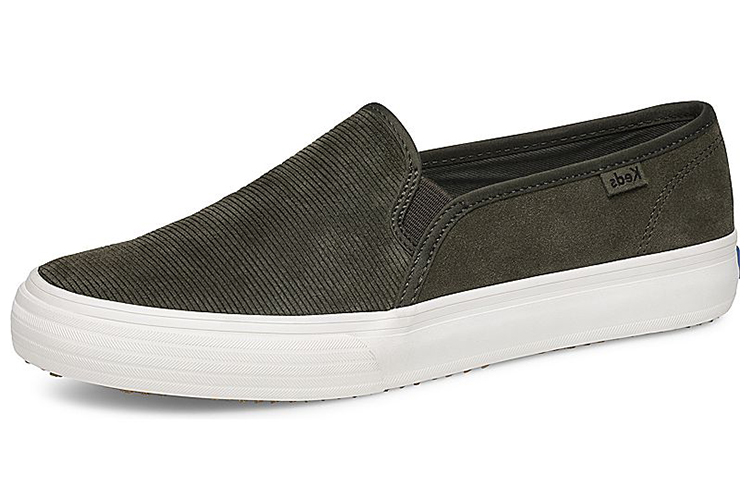 (Women) Keds Double Decker Suede 'Green Slip-On' WH61505