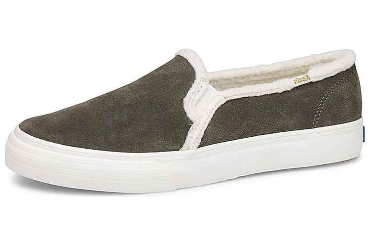 (W) Keds Double Decker Suede Faux Shearling 'Green'