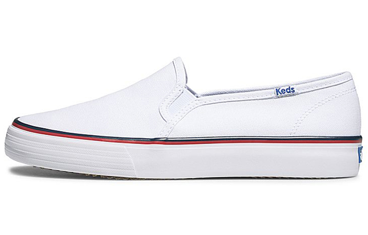 (Women) Keds Double Decker Washable 'Varsity White Slip-On' WF62940