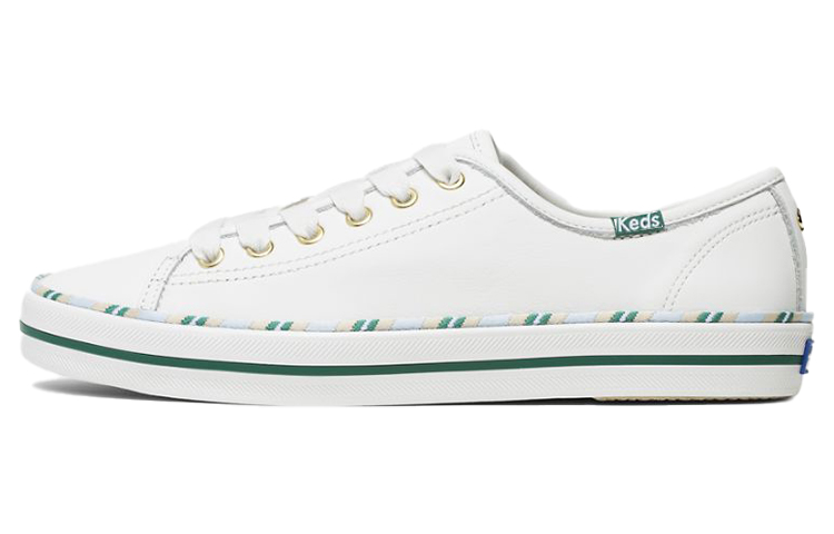 (Women) Keds Kate Spade New York x Kickstart Leather Sport 'White Green' WH65369