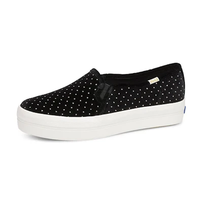 (W) Keds Kate Spade New York Triple Decker 'Glitter Velvet Black'