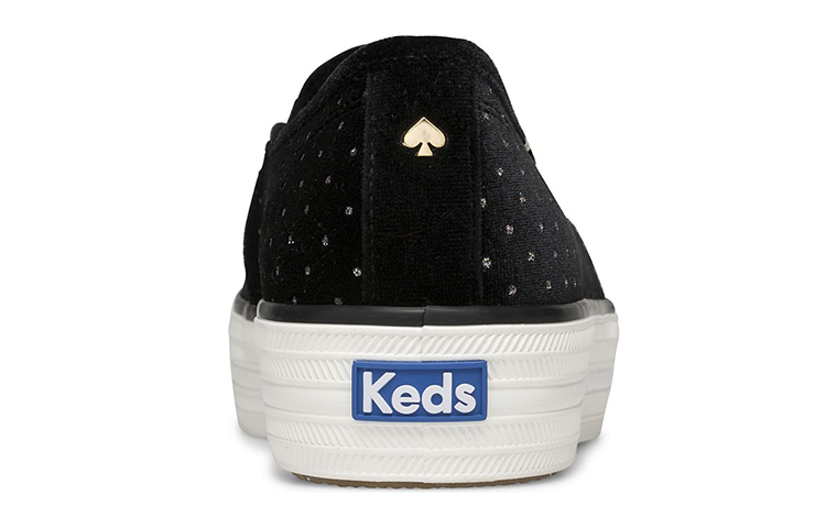 (W) Keds Kate Spade New York Triple Decker 'Glitter Velvet Black' 圖 5