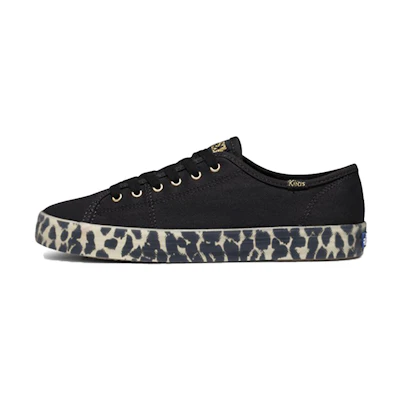 (W) Keds Kickstart Canvas 'Leopard Foxing'
