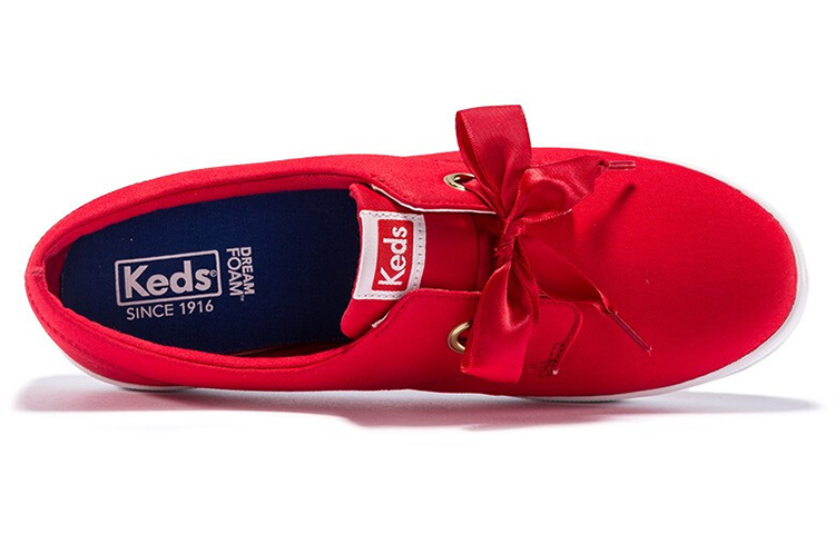 Lookbook Keds Mary Jane 蝴蝶結繫帶休閒帆布鞋 女款 紅
