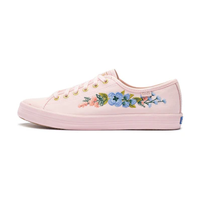 (W) Keds Rifle Paper Co. Kickstart 'Embroidery Pink'