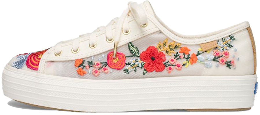 (W) Keds Rifle Paper Co. x Triple Kick Malla Bordada 'Floral Rosa Blanco' WF62675 Buy (W) Keds Rifle Paper Co. x Triple Kick Malla Bordada 'Floral Rosa Blanco' WF62675