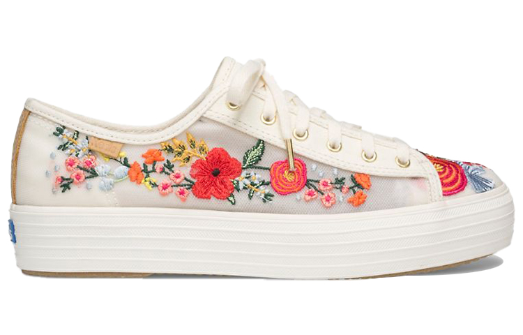 Order (W) Keds Rifle Paper Co. x Triple Kick Malla Bordada 'Floral Rosa Blanco' WF62675