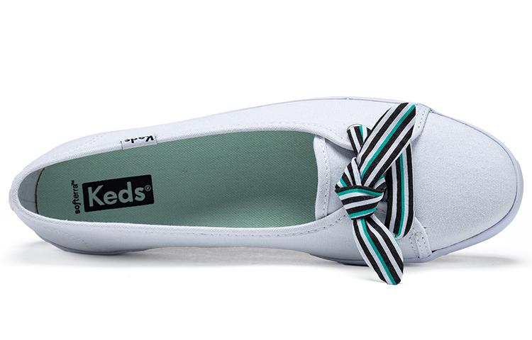 Shop (W) Keds Seaside Slip-On ''Wit Grote Strik'' WF65892
