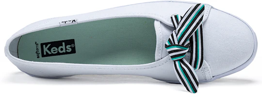 Shop Keds海邊大蝴蝶結一腳蹬帆布鞋 女款 白色