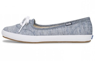 (Women) Keds Teacup Chambray 'Blue Slip-On' WF62610 (Women) Keds Teacup Chambray 'Blue Slip-On' WF62610