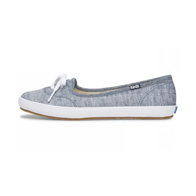 (W) Keds Teacup Chambray 'Blue Slip-On'