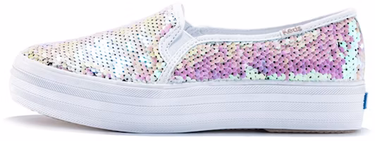 (Women) Keds Triple Decker 'White Purple Slip-On' WF60405 (Women) Keds Triple Decker 'White Purple Slip-On' WF60405