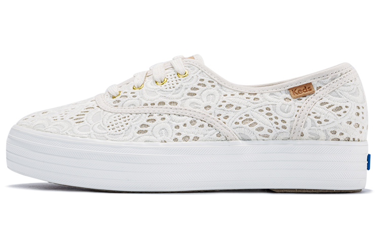 (Women) Keds Triple Embroidered Crochet 'Versatile Casual Canvas White' WF58028