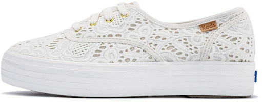 (Women) Keds Triple Embroidered Crochet 'Versatile Casual Canvas White' WF58028 (Women) Keds Triple Embroidered Crochet 'Versatile Casual Canvas White' WF58028